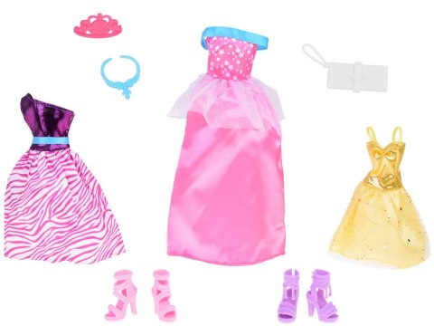 Zestaw Modne ubranka dla lalek Sukienki + biżuteria + akcesoria ZA5413