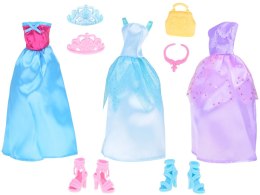 Zestaw Modne ubranka dla lalek Sukienki + biżuteria + akcesoria ZA5414