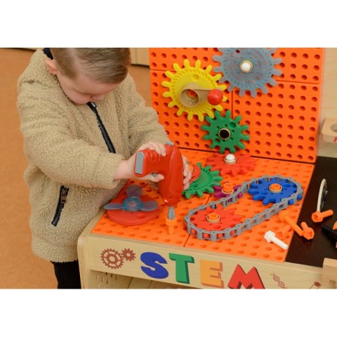 MASTERKIDZ Drewniany Warsztat XXL Montessori STEM z Narzędziami + Akcesoria