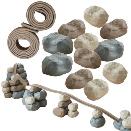 MASTERKIDZ Elastyczny Tor Kulkowy + Gumowe Kamienie Konstrukcyjne 42 el.