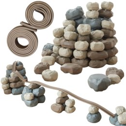 MASTERKIDZ Elastyczny Tor Kulkowy + Gumowe Kamienie Konstrukcyjne 98 el.