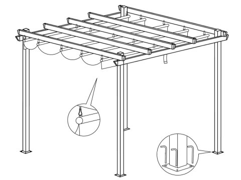 PERGOLA ogrodowa Para Sole ESTIVO 3x3x2,4m Wodoodporne zadaszenie SP0835