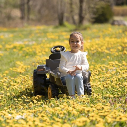SMOBY Traktor XXL Szary na Pedały z Przyczepką