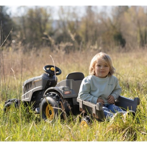 SMOBY Traktor XXL Szary na Pedały z Przyczepką