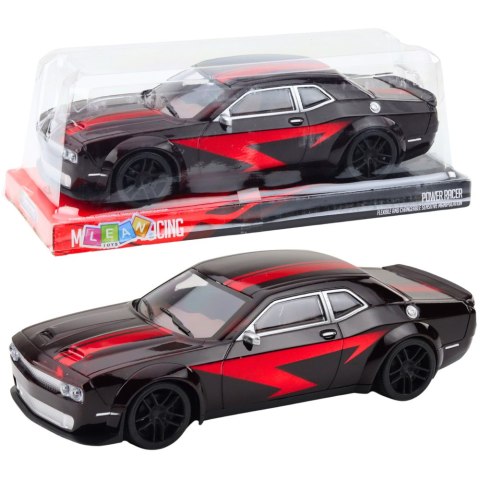 Samochód Sportowy Napęd Błyszcząca Karoseria Czarny Czerwone Linie