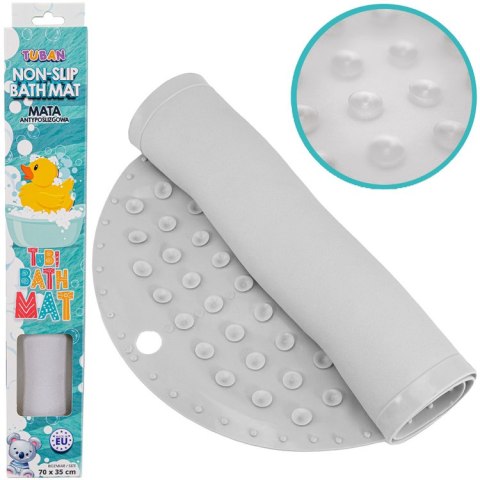Tuban Antypoślizgowa Mata kąpielowa Tubi szara 70cm ZA5973