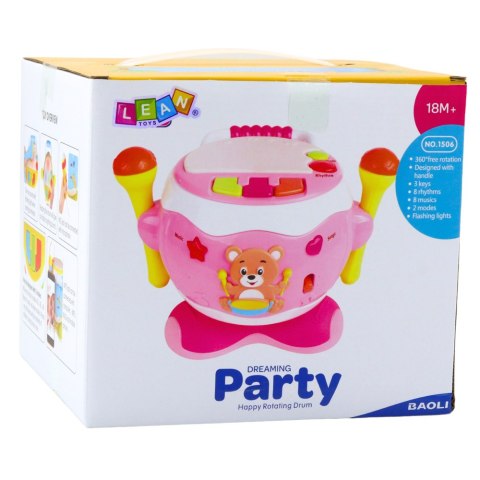 Bębenek Dla Dzieci Muzyczny Interaktywny Światła Dźwięki Niebieski