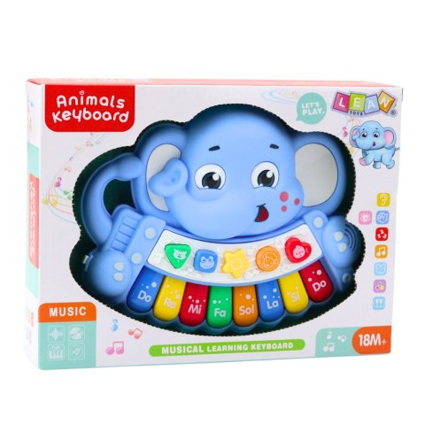 Pianinko Interaktywne Melodie Odgłosy Zwierząt Gama Słonik Niebieski