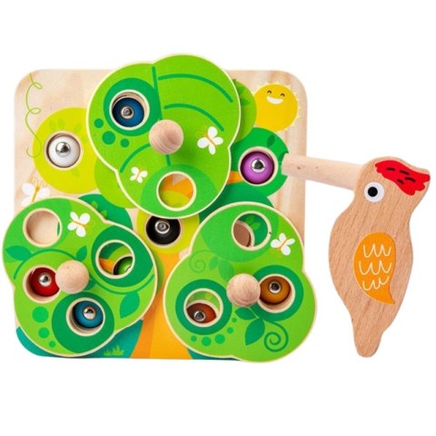 TOOKY TOY Drewniana Gra Zręcznościowa 2w1 Wyciągnij Robaczki dla Dzieci