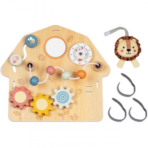 TOOKY TOY Duża Drewniana Tablica Manipulacyjna Domek - Centrum Aktywności