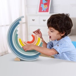 TOOKY TOY Pastelowa Układanka Drewniane Klocki Montessori Tęcza