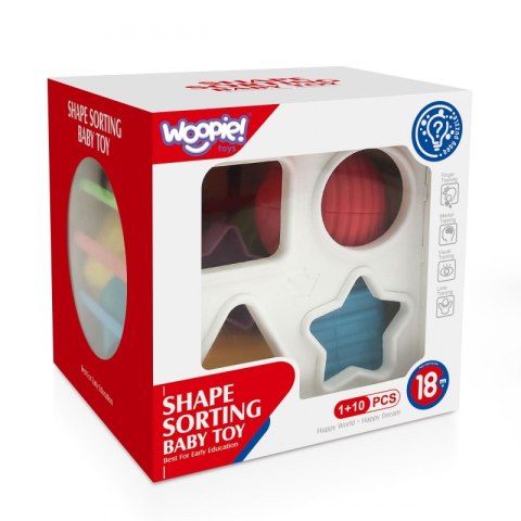WOOPIE Elastyczna Kostka Sensoryczna Sorter dla Dzieci Kolorowe Kształty 11 el.