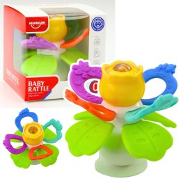 Zabawka Sensoryczna Dla Malucha Kwiatek Obrotowy Z Gryzakami i Przyssawką