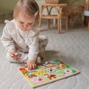 WOOPIE GREEN Drewniane Puzzle Montessori Farma z Pinezkami Do Dopasowania