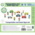 WOOPIE GREEN Zestaw Drewnianych Pojazdów i Znaków Drogowych