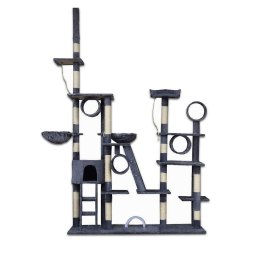 Ciemno-szary Drapak dla kota drzewko sizalowe wieża 250 cm wysoki XXL