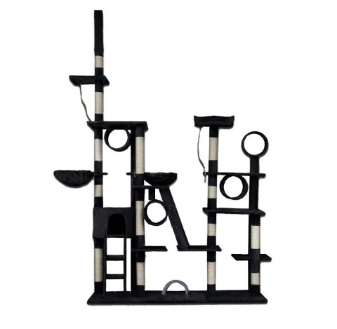 Czarny drapak dla kota Drzewko plac zabaw do spania i drapania dla kotów XXL