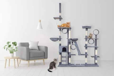 Drapak dla kota wieża 250cm plac zabaw dla kotków drzewko wieża z legowiskiem
