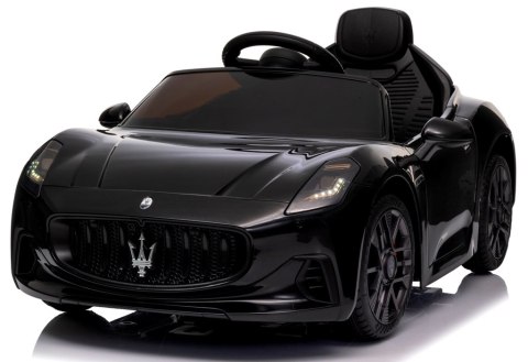 Maserati GranTurismo CZARNY Auto na akumulator, Skóra, Pilot, Światła, Muzyka, Koła EVA