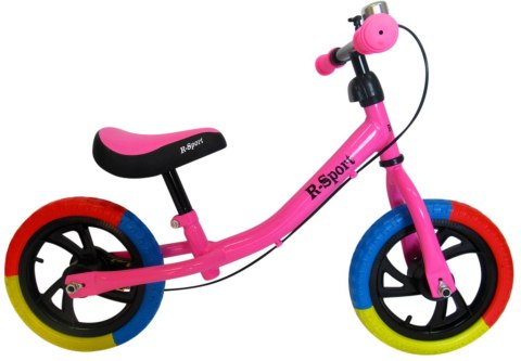 Rowerek biegowy R6 różowy R-Sport 12'' hamulec, dzwonek