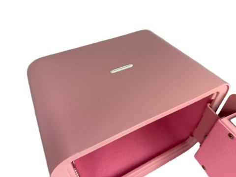 Różowy sejf biurowy domowy na kod i klucz elektroniczny skarbonka