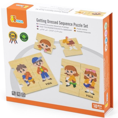 VIGA Drewniana Układanka Edukacyjna Dzieci 3szt