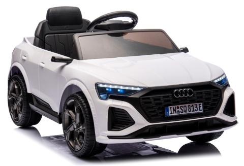 AUDI SQ8 BIAŁY Auto na akumulator, Pilot, Światła, Muzyka, Skóra, koła EVA
