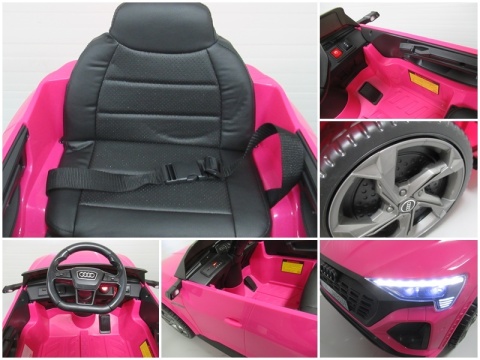 AUDI SQ8 RÓŻOWY Auto na akumulator, Pilot, Światła, Muzyka, Skóra, koła EVA