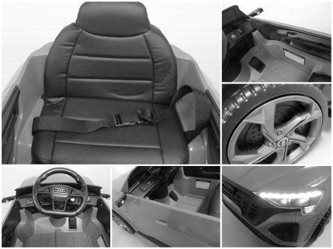 AUDI SQ8 SREBRNY Auto na akumulator, Pilot, Światła, Muzyka, Skóra, koła EVA