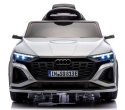 AUDI SQ8 SREBRNY Auto na akumulator, Pilot, Światła, Muzyka, Skóra, koła EVA
