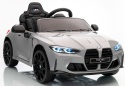 BMW m4 SZARY Auto na akumulator, Pilot, Światła, Muzyka, Koła EVA