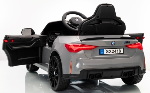 BMW m4 SZARY Auto na akumulator, Pilot, Światła, Muzyka, Koła EVA