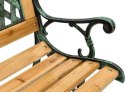 Ławka Ogrodowa Drewniana Metalowa Ławeczka Parkowa Ogrodowa z oparciem