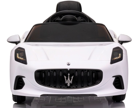 Maserati GranTurismo BIAŁY Auto na akumulator, Skóra, Pilot, Światła, Muzyka, Koła EVA