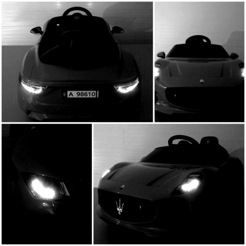 Maserati GranTurismo CZARNY Auto na akumulator, Skóra, Pilot, Światła, Muzyka, Koła EVA