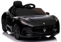 Maserati GranTurismo CZARNY Auto na akumulator, Skóra, Pilot, Światła, Muzyka, Koła EVA