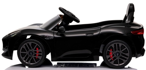 Maserati GranTurismo CZARNY Auto na akumulator, Skóra, Pilot, Światła, Muzyka, Koła EVA
