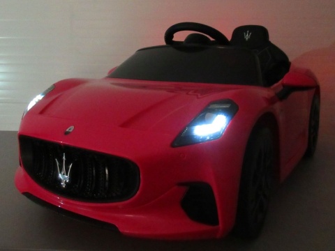 Maserati GranTurismo RÓŻOWY Auto na akumulator, Skóra, Pilot, Światła, Muzyka, Koła EVA