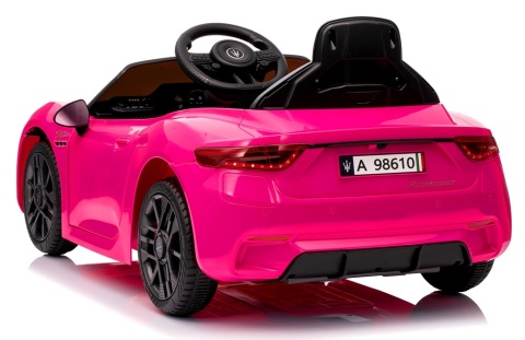 Maserati GranTurismo RÓŻOWY Auto na akumulator, Skóra, Pilot, Światła, Muzyka, Koła EVA