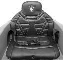 Maserati GranTurismo SREBRNY Auto na akumulator, Skóra, Pilot, Światła, Muzyka, Koła EVA