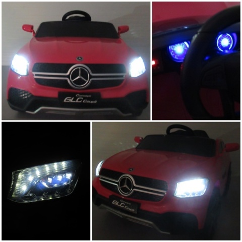 Mercedes GLC COUPE Concept Auto na akumulator 4x4 RÓŻOWY, Światła, Dźwięki, Pilot, Koła EVA