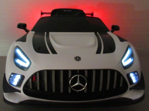 Mercedes GT3 Evo BIAŁY Auto na akumulator, Pilot, Światła, Muzyka, Koła EVA