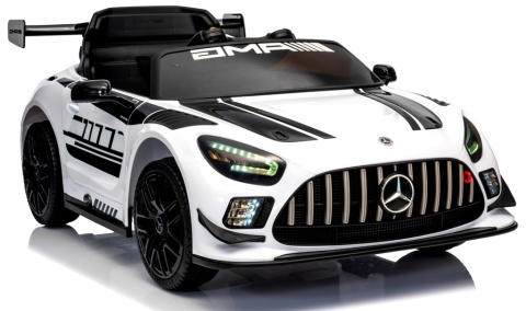 Mercedes GT3 Evo BIAŁY Auto na akumulator, Pilot, Światła, Muzyka, Koła EVA