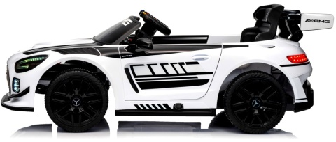 Mercedes GT3 Evo BIAŁY Auto na akumulator, Pilot, Światła, Muzyka, Koła EVA