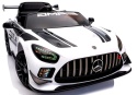 Mercedes GT3 Evo BIAŁY Auto na akumulator, Pilot, Światła, Muzyka, Koła EVA