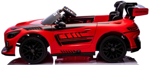 Mercedes GT3 Evo CZERWONY Auto na akumulator, Pilot, Światła, Muzyka, Koła EVA