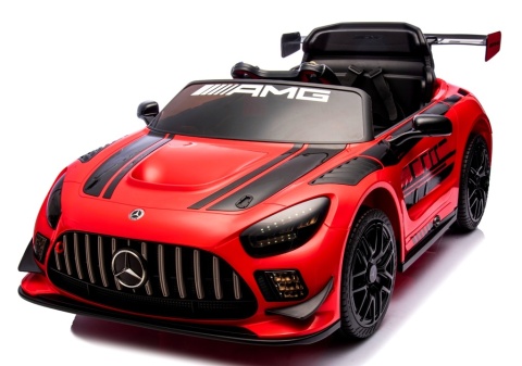 Mercedes GT3 Evo CZERWONY Auto na akumulator, Pilot, Światła, Muzyka, Koła EVA