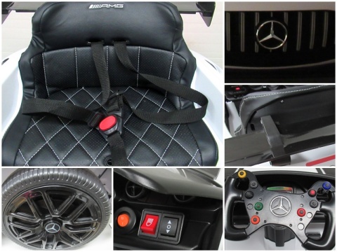 Mercedes GT3 Evo CZERWONY Auto na akumulator, Pilot, Światła, Muzyka, Koła EVA