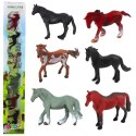 Zestaw Mini Figurki Konie Rasy Brązowy Czarny Szary 5-6cm 6szt