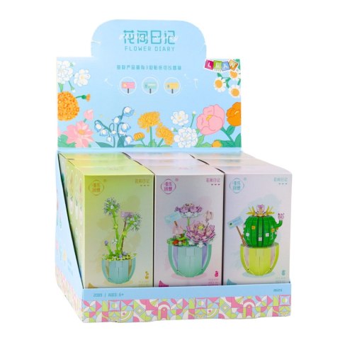 Klocki Konstrukcyjne Kwiatki W Doniczkach Kolorowe 269-444 el.